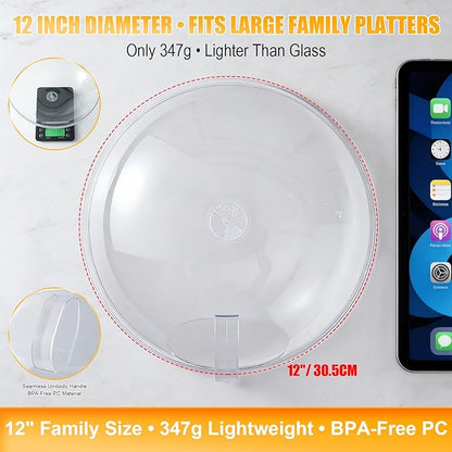Microwave Splatter Cover for Food 12", Large Clear Microwave Splash Guard