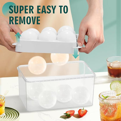 WIBIMEN Large Ice Cube Molds, Big Round Whiskey Ice Cube Trays