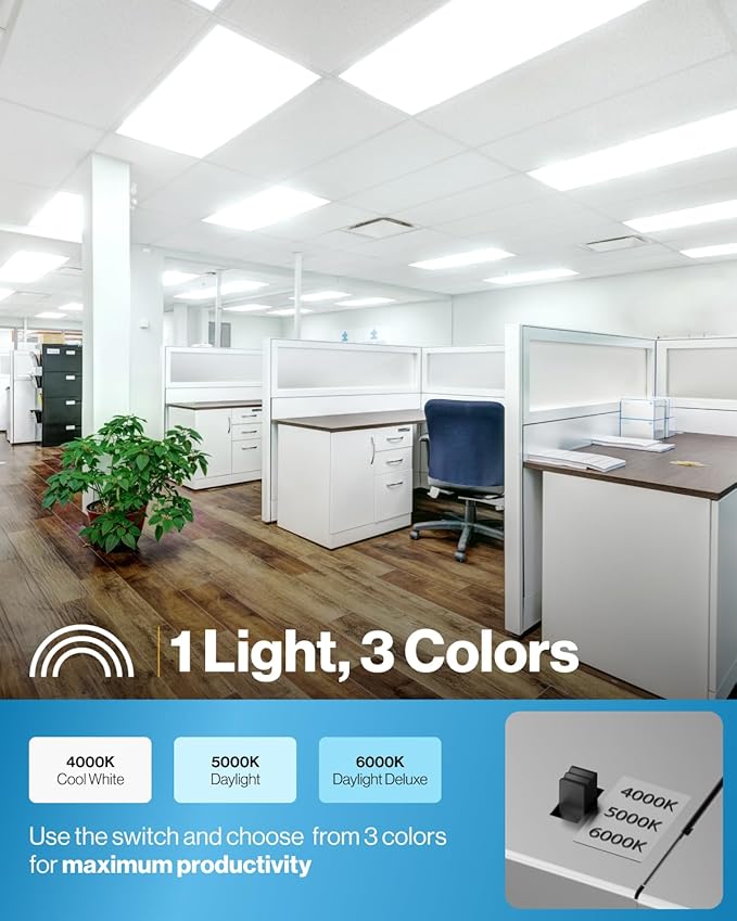 Sunco 24 Pack 2x4 LED Flat Panel Light Drop Ceiling Office Shop Commercial