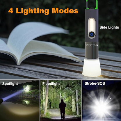 LED Rechargeable Flashlights, Zoomable 4 Modes 1000 Lumens, IPX4 Waterproof & Type-C Powerful Tactical Small Flashlights for Hiking, Travel, Camping, Emergency Gifts