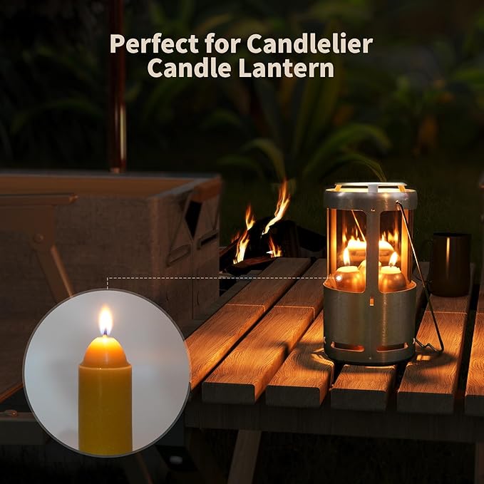 15-Hour Natural Beeswax Candles Compatible with Candle Lanterns - Smokeless Clean Long Lasting Burning for Outdoor, Camping, Emergency, Survival Emergency Preparedness- 20Pack