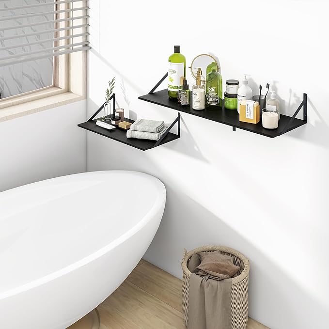 Heimlove Black Deep Floating Shelves