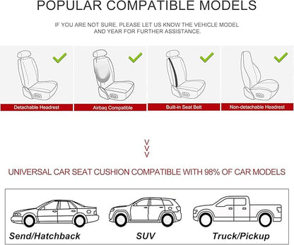BOPUOVRE Car Seat Cover for Luxury & Comfort - PU Leather, Anti-Slip, Full Wrap Protection with Storage Pocket for Bottom Cushion - Universal Fit for 95% of Vehicles (Yellowish-White,2 Piece)