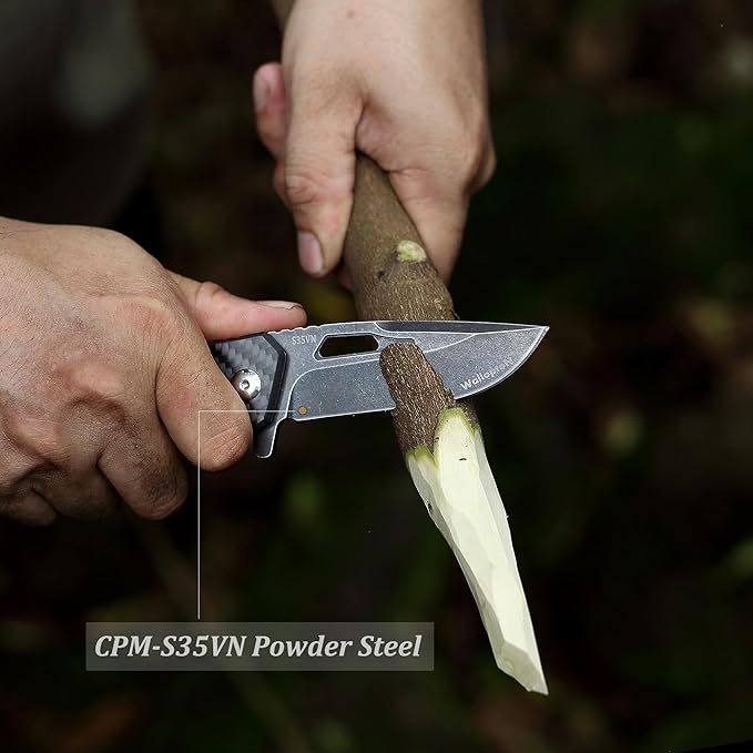 Folding Tactical Knife - Carbon Fiber Handle Liner Lock, S35VN Powder Steel Sharp Blade - 3.35'' Pocket Knife for Fishing Hiking Hunting Survival, Personalized Gifts. Eagleye Series