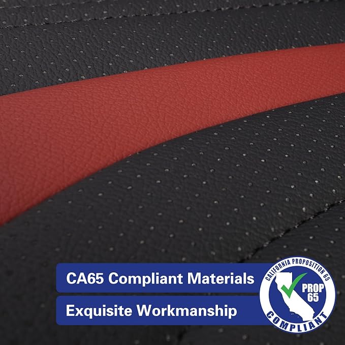 EKR Corolla Seat Covers Custom Fit for Toyota Corolla 2020 2021 2022 XLE,Leather Car Seat Cover Full Set-Faux Leather(Black +Burgundy)