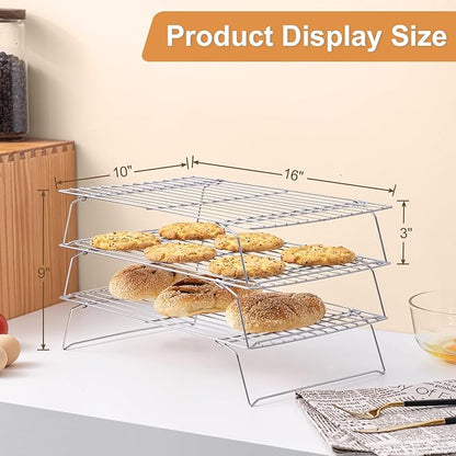 Cooling Rack for Baking 3 Tiers, Stainless Steel Baking Cooking Cooling Racks