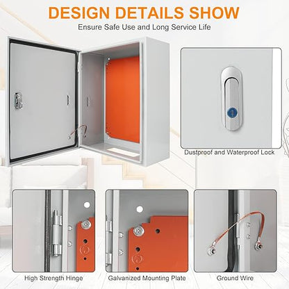 Cold Rolled Steel Electrical Box 20'' x 16'' x 8'' Indoor/Outdoor Thick
