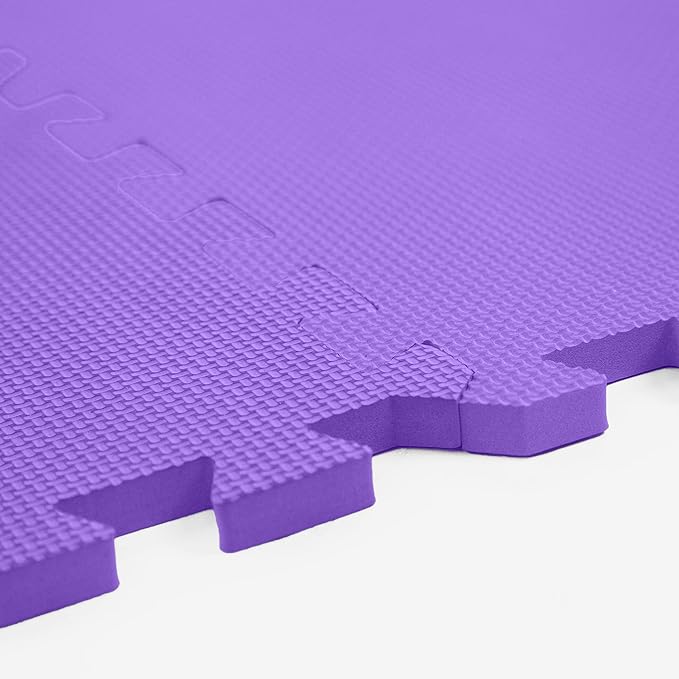 FlooringInc's 1/2" Soft Non-Toxic Baby Play Mat, Toddler Playmat, Colorful Puzzle PlayMat, Floor Mats for Kids & Babies, EVA Foam Interlocking Tiles for Nursery & Playroom | Purple, 78 Tiles, 312 SqFt