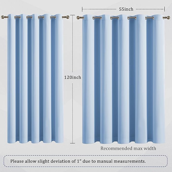 DUALIFE Extra Long 120 Inch Length Curtains