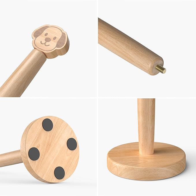 KitchLife Cute Wooden Paper Towel Holder Countertop