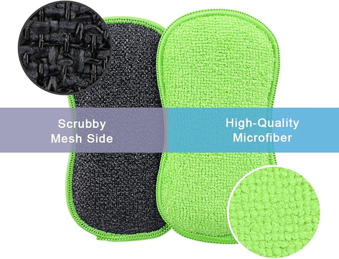 HOMEXCEL 12 Pack Multi-Purpose Scrub Sponges Kitchen Dish Sponge Non-Scratch