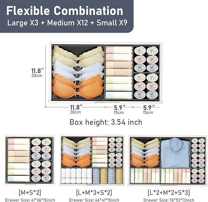 DIMJ Drawer Organizer Clothes Storage