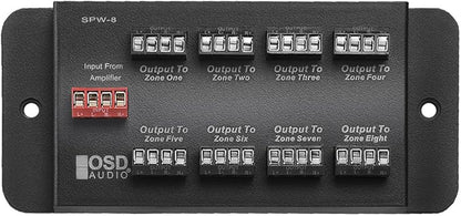 SPW8 Whole House Audio 8-Zone Speaker Distribution Panel Single Audio Input