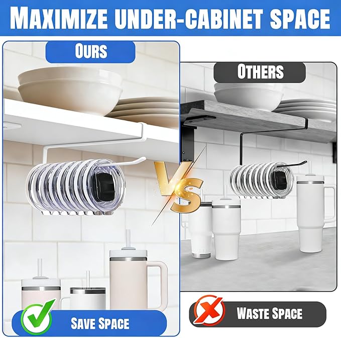 1 Pack Tumbler Lid Organizer, Versatile Cup & Water Bottle Lid Holder, Upgraded