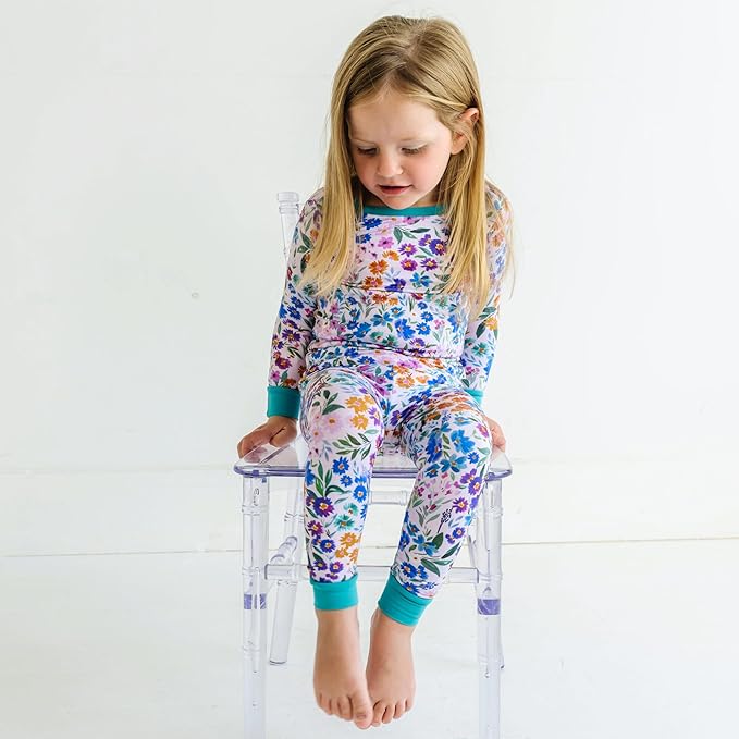 Little Sleepies Two-Piece Pajama Set for Boys & Girls, Soft Viscose from Bamboo Toddler Pajamas for Kids, Family Matching PJs