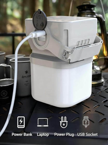 V.C Formark Camping Lantern Solar Powered Portable with Battery% Display, 1000LM Bright, USB-C/Solar Charging, for Outdoor Emergency, Hiking, Power Outage
