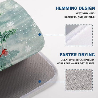 Winter Pines Tree Dish Drying Mats
