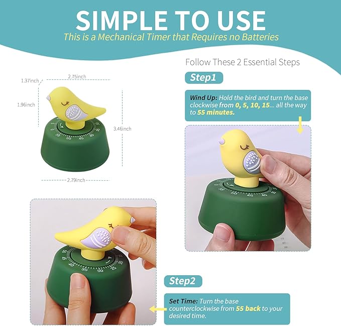 Mechanical Kitchen Timer, Cute Timer
