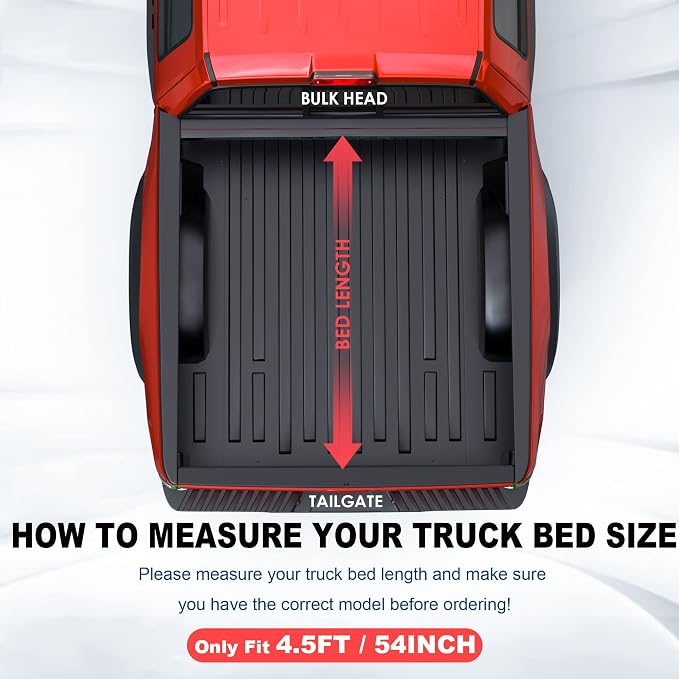 MOSTPLUS Tri-Fold Hard Truck Bed Tonneau Cover On Top Compatible with 2022 2023 2024 2025 2026Ford Maverick Bed 3 Fold Fleetside (4.5 FT Feet Bed-54.4 inch