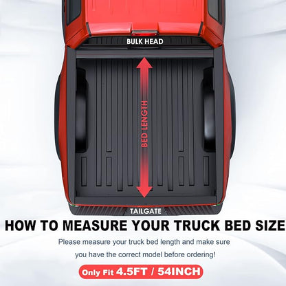 MOSTPLUS Tri-Fold Hard Truck Bed Tonneau Cover On Top Compatible with 2022 2023 2024 2025 2026Ford Maverick Bed 3 Fold Fleetside (4.5 FT Feet Bed-54.4 inch