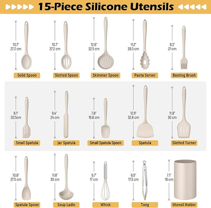 15-Piece Kitchen Cooking Utensils Set