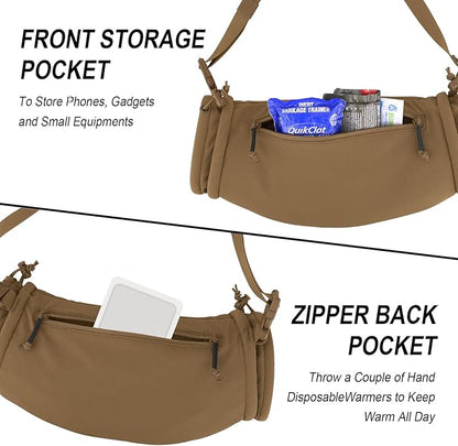 PETAC GEAR Tactical Hand Warmer,Portable Drop Hanger Waist Handwarmer Pouch for Hunting Golf Camping Fishing, Hiking, Football Winter Outdoor Field Survival.
