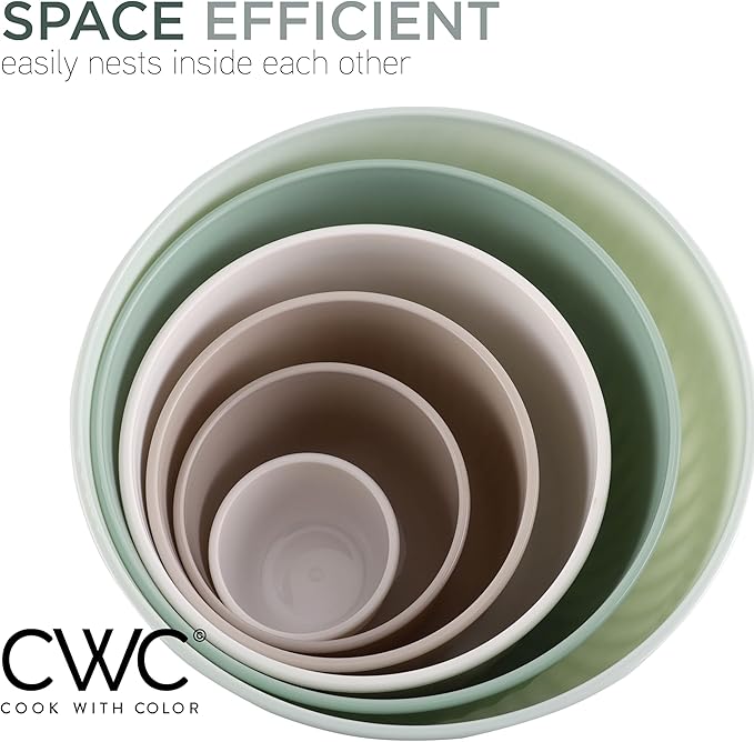 COOK WITH COLOR Prep Bowls with Lids- Wide and Deep Nesting Plastic Small