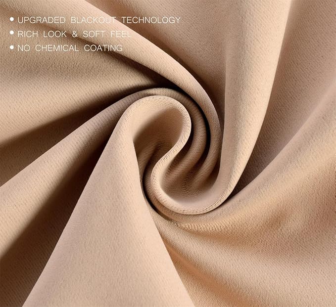 MIUCO Room Darkening Soild Grommet Blackout Curtains Panels