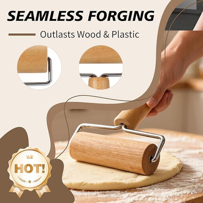 Pizza Rolling Pin Small Rolling Pin Wooden Dough Roller Non Stick Pizza Dough