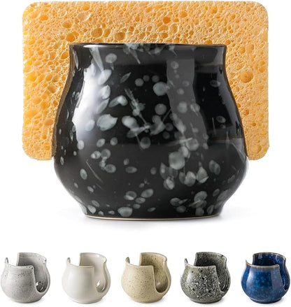 Zoeeker Kitchen Sponge Holder, Ceramic Dish Sponge Holder Kithen Sink Organizer