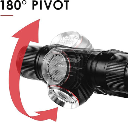 NEBO Transcend Rechargeable Headlamp | 1000 Lumens, 5 Light Modes, Detachable Magnetic Work Light, Water Resistant, Bright LED Headlight for Hiking & Camping, Includes USB Charging Cable