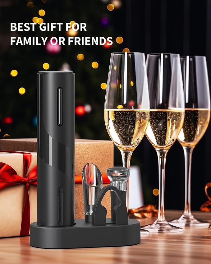 CIRCLE JOY Electric Wine Bottle Opener Set Rechargeable Wine Corkscrew Cordless