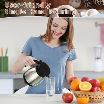 Norme 2 Pcs Thermal Coffee Carafe Insulated Stainless Steel Coffee Carafe