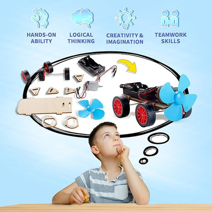 STEM Kits for Kids Age 8-10-12-14, Science Kits for Kids Age 8-12, STEM Toys Gifts for Boys Age 8 9 10 12 13 14, Car Building Science Experiment Projects 9-12, Solar Power & Engineering Kit