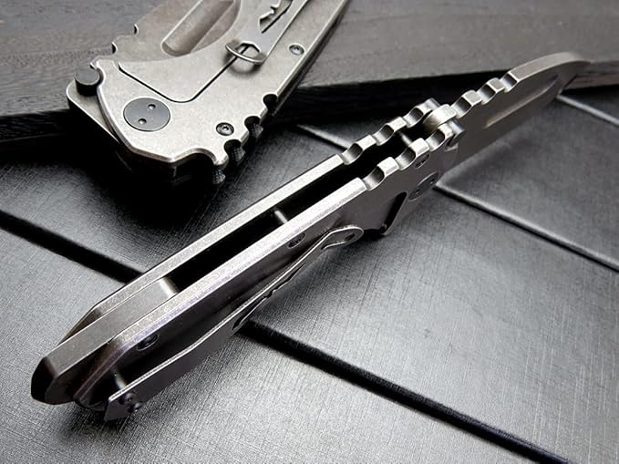 Gtk137 Folding Knife D2 Steel Blade G10 &Steel Handle EDC Tool Knife for Outdoor Camping(Steel)