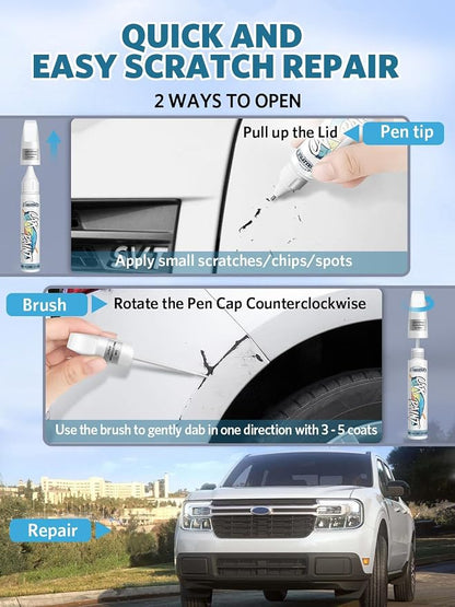 (1D6 Silver Sky Metallic Car Touch Up Paint for Toyota, Color Match Auto Paint Repair Pen,Professional Car Scratch Repair Remover Pen Automotive Quick Drying, Easy to Use