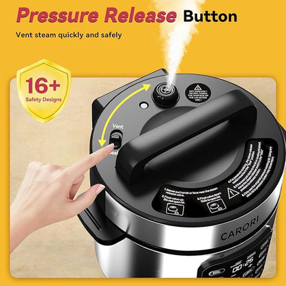 Electric Pressure Cooker 6 Quart Silver, Non-stick Pot, 9-in-1 Instant Pot