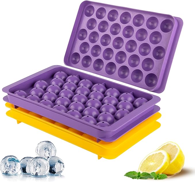 Small Ice Cube Trays for Freezer – 2 Pack Hard Plastic Mini Ice Cube Trays