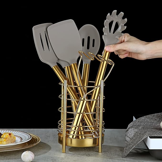 Gold Kitchen Utensils Set, Berglander 38 Pieces Non-stick Silicone Cooking