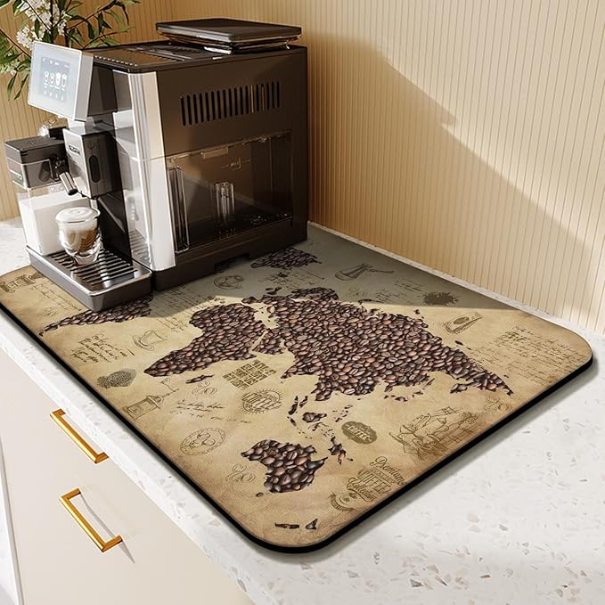 Fun Coffee Mat 23inx15in, Coffee Bar Mat