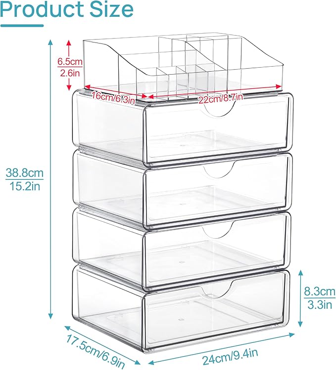 Vtopmart 5 Tier Clear Makeup Organizer