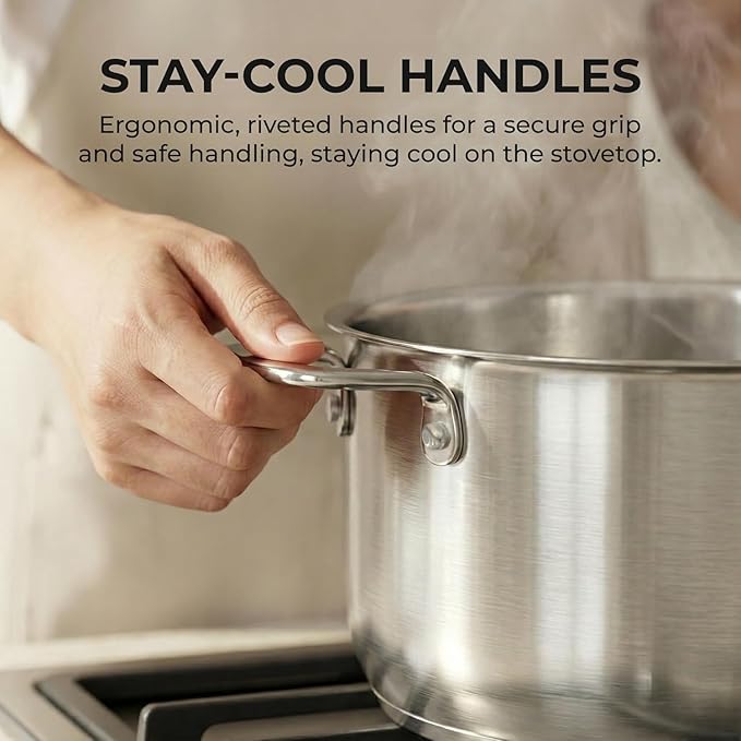 SUNHOUSE 18/8 Stainless Steel Stock Pot