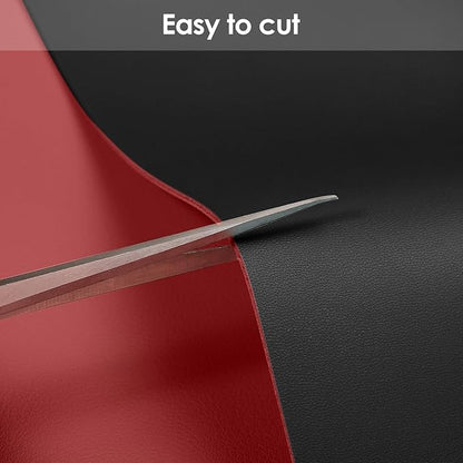 Leather Desk Mat,1.8mm Thick,12x60 Inch Desk Cover,Desk Protector Mat,Dresser Cover Top,Dresser Top Cover,Dresser Top Protector,Desk Covers On Top of Desks(Black+Wine Red,12×60)