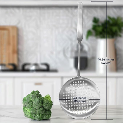 Newness Slotted Spoon, 304 Stainless Steel Widen Skimmer