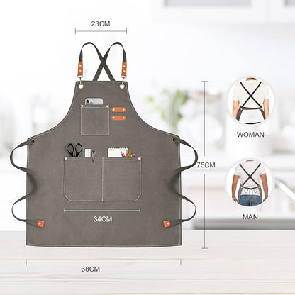 OUNLEN Chef Apron for Men Women Canvas Aprons