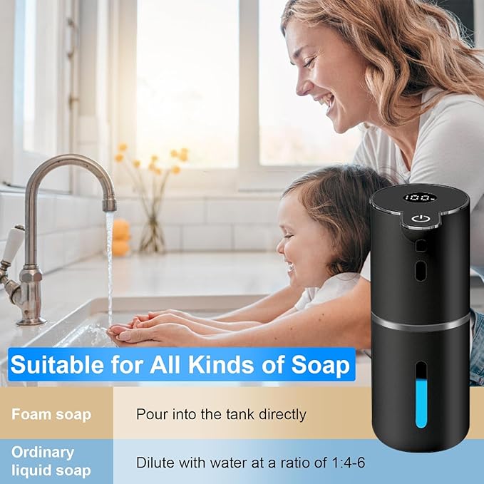 OHIFAST Automatic Foaming Soap Dispenser Touchless, USB Rechargeable Smart Hand