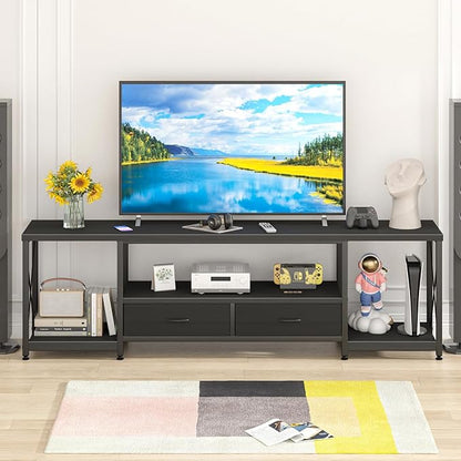 GYIIYUO TV Stand with Fabric Drawers