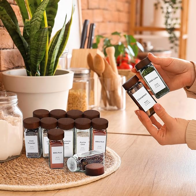 30 Pcs Spice Jars, 4oz Seasoning Containers