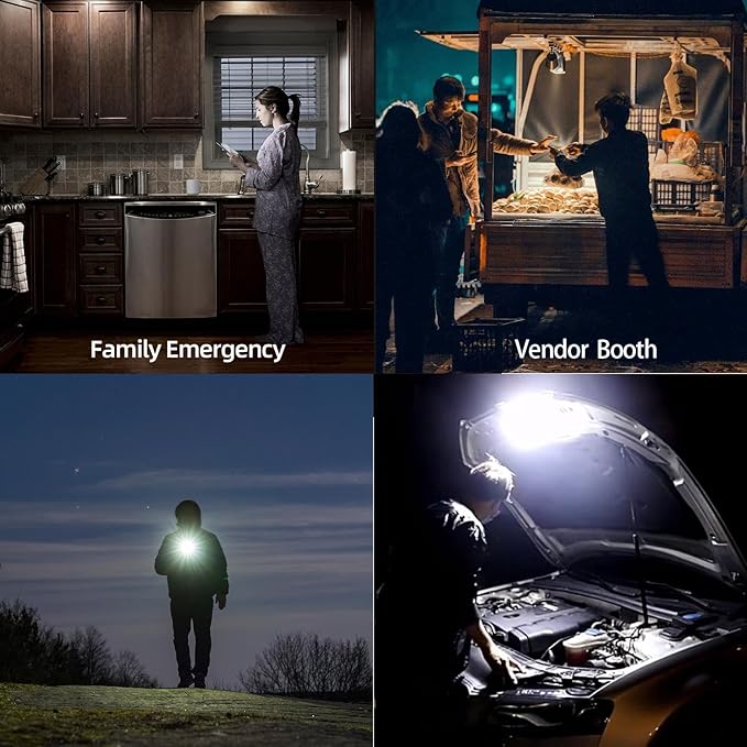 Hanging Camping Tent Light LED Rechargeable Portable Lantern Waterproof Outdoor Camp Lamp with Battery Power for Glamping Indoor Outages Car Repair(Infinite Dimming)