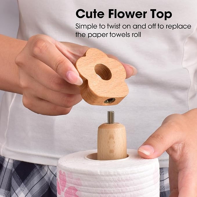 KitchLife Cute Wooden Paper Towel Holder